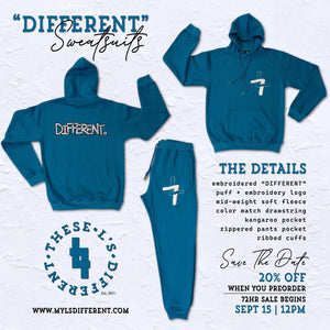 PRE-ORDER “DIFFERENT” Wavy Blue Sweatsuit