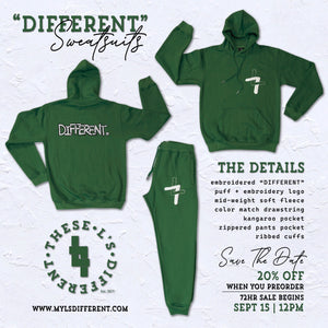 PRE-ORDER “DIFFERENT” Run Forest Green Sweatsuit