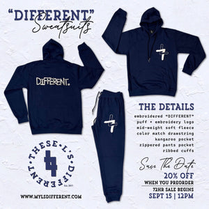 PRE-ORDER “DIFFERENT” Navy Blue Sweatsuit