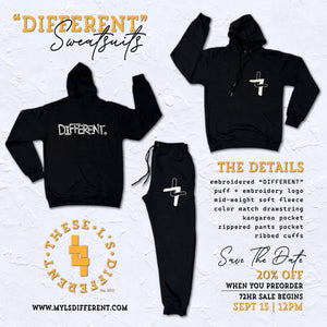 PRE-ORDER “DIFFERENT” Black Sweatsuit