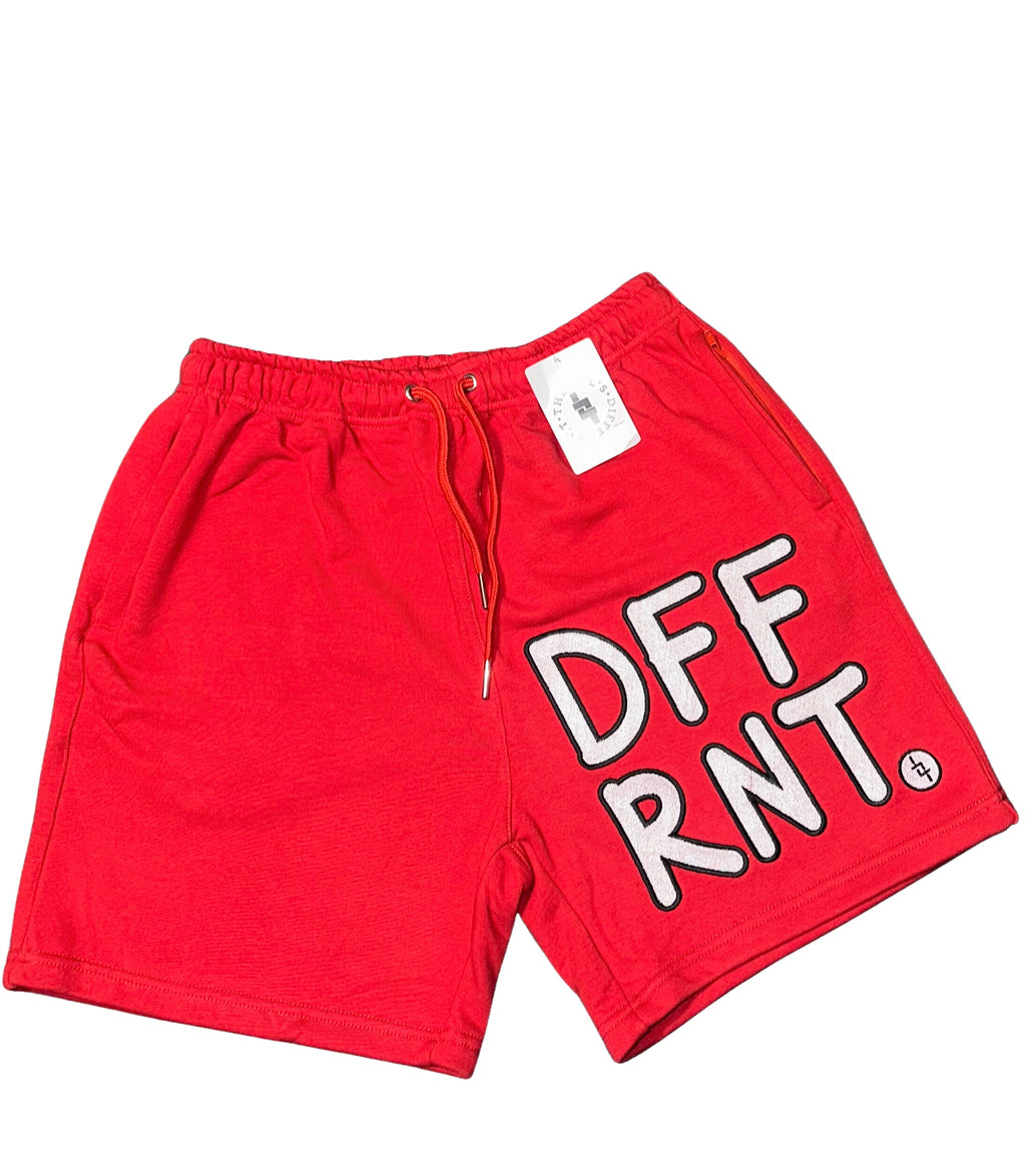 DFFRNT Embroidered Shorts (Red)