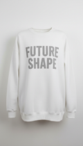 Oversized chalk white crewneck with grey text